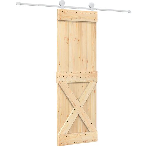  Klizna vrata Prirodna i bijela 70 x 210 cm Čvrsta borovina Slike