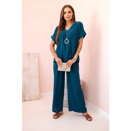 Kesi Włoski Set with necklace blouse + pants nautical Slike