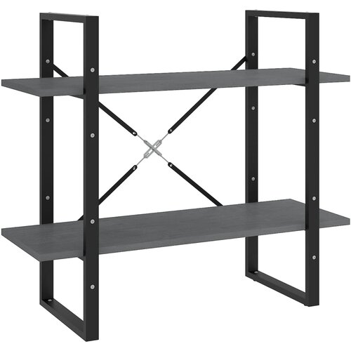 Maison Chic Knjižna omara - Knjižni regal 2-nadstropna siva 80x30x70 cm trdna borovina, (21726253) Cene