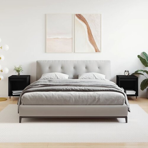  Noćni ormarići 2 kom crni 40x35x50 cm od konstruiranog drva Crna Slike