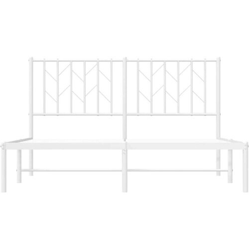 VidaXL Metalni okvir za krevet s uzglavljem bijeli 140 x 200 cm Slike