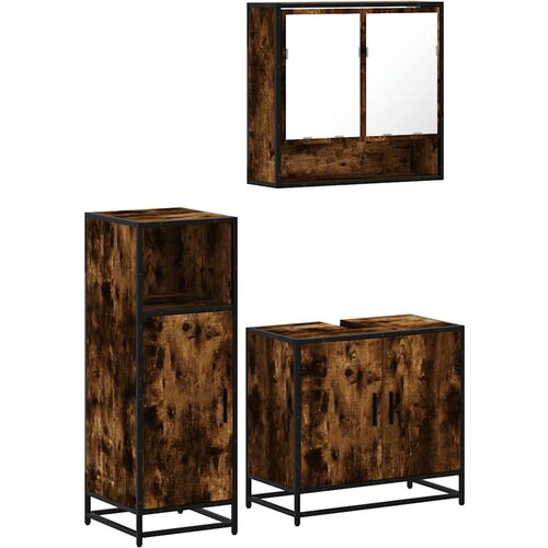 vidaXL 3-dijelni set kupaonskog namještaja boja hrasta drveni Cijene