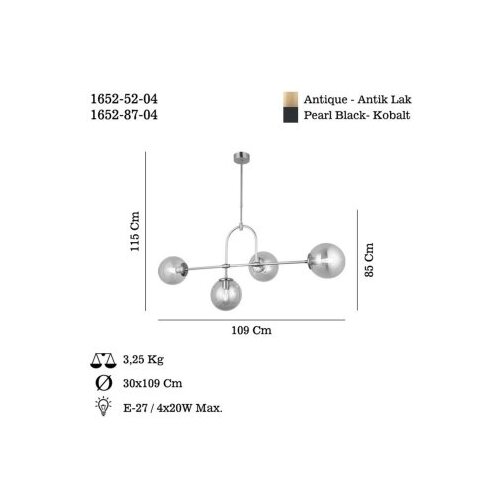Opviq Luster Portemo-87-04, O18, 16,5cm, IP20 Srebrne boje Cene