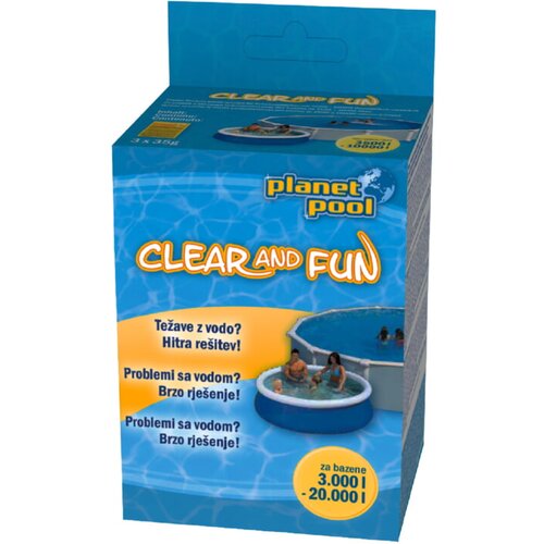 Clear sredstvo za sunkovito dezinfekcijo planet pool clear and fun (proti algam, za bistro vodo, za bazene 3.000 - 20.000 l) Slike