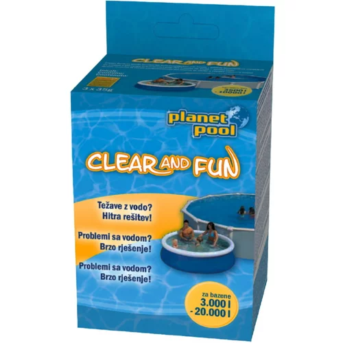 Clear sredstvo za sunkovito dezinfekcijo planet pool clear and fun (proti algam, za bistro vodo, za bazene 3.000 - 20.000 l)