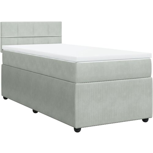 Maison Chic Box spring postelja - Vzmetna postelja z vzmetnico svetlo siva 80x200 cm žamet SL11282, (21906034) Slike