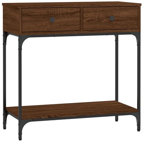 Maison Chic konzolna miza - miza ob steni rjav hrast 75x34,5x75 cm inženirski les, (21786537) Cene
