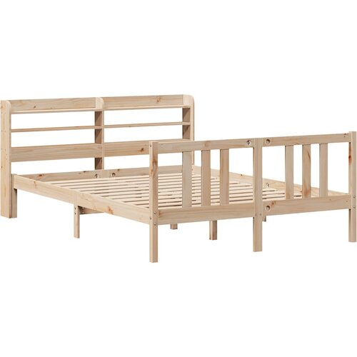  Okvir za krevet s uzglavljem 135 x 190 cm od masivne borovine Slike