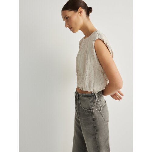 Reserved - Top od nabrane tkanine - light grey Slike