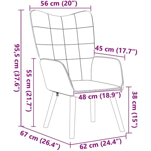  Fotelja Tamno siva 62 x 67 x 95,5 cm Sherpa Tkanina Slike