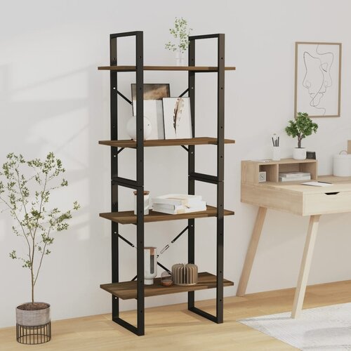 The Living Store Knjižna omara 4-nadstropna rjav hrast 60x30x140 cm konstr. les - Knjižna Omara, (21436465) Slike
