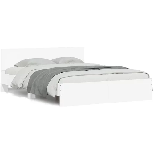  Okvir za krevet s uzglavljem i LED bijeli 150x200 cm