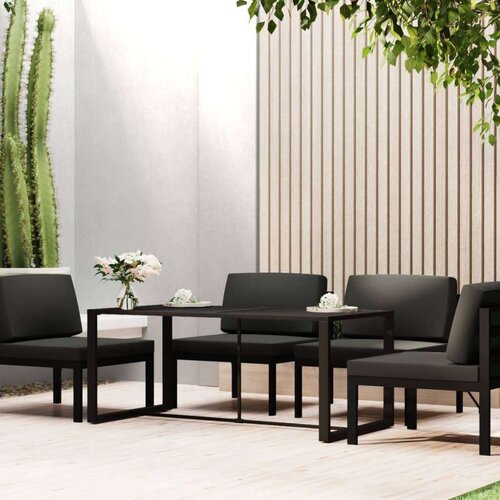 Vanjski blagovaonski stol antracit 120 x 60 x 66 cm aluminijski Cijene