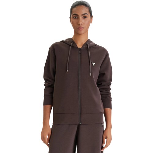 Guess Puloverji OLYMPE FULL ZIP HOOD V4YQ06 KCAY2 Kostanjeva Slike