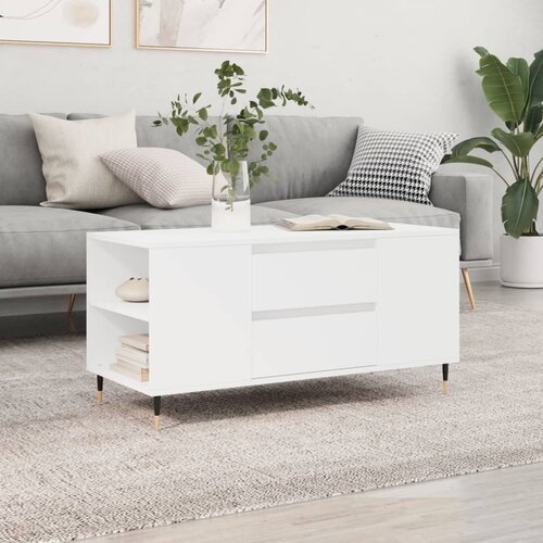  The Living Store Klubska mizica bela 102x44,5x50 cm inženirski les - Klubska Mizica, (21444956) Cene