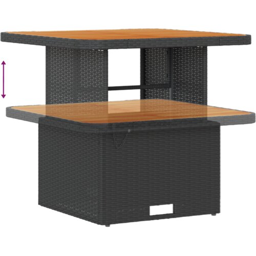 vidaXL 9-delni vrtni sofa set z blazinami črn poli ratan akacija Cene
