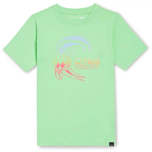 O'neill Majica 'Circle Surfer' neonsko zelena / svetlo lila / oranžna / ognjeno rdeča