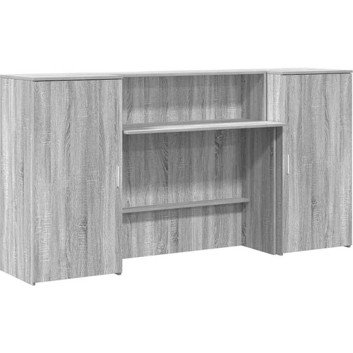  Sprejemna miza siva sonoma 200x50x103,5 cm inženirski les Slike