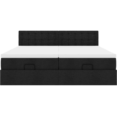 VidaXL otomanski okvir kreveta s madracima crni 200x200cm od tkanine Slike