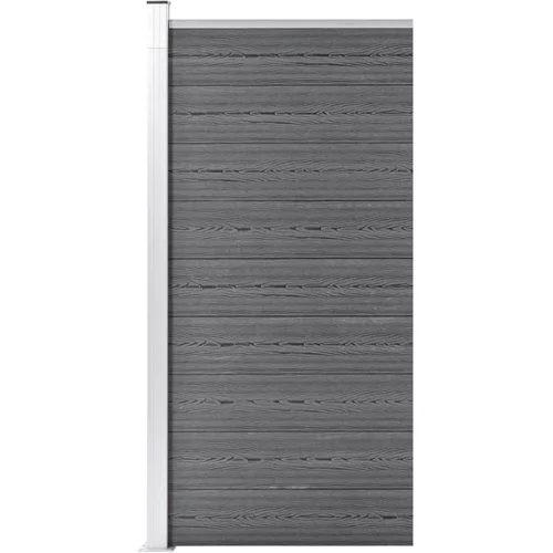 PANEL za ogradu WPC 95 x 186 cm sivi