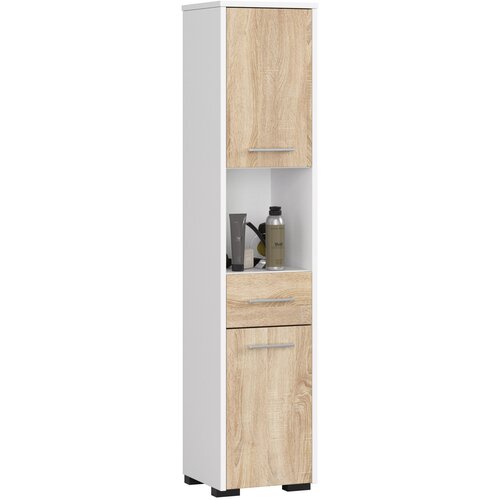 AKORD KOPALNIŠKA OMARA FIN STOLP 30 2D 1SZ 1W 140cm PK BELE / SONOMA, (21714015) Cene