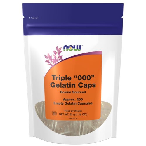 Now Foods Prazne kapsule 000 želatinaste NOW (200 kapsul) Cene