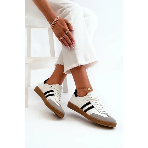 Zazoo N1068 Leather Low Women's Sneakers White