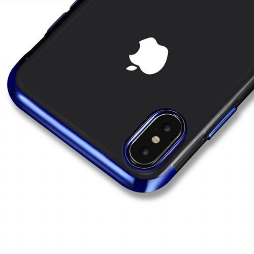 Nillkin elegance tanek silikonski ovitek za samsung galaxy A10 A105 - prozoren z modrim robom Slike