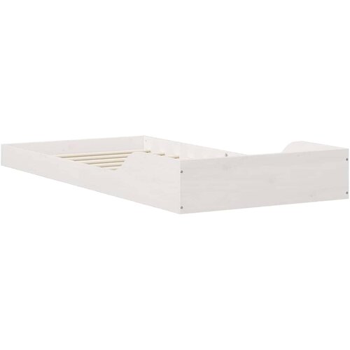  Krevetna konstrukcija Bijelo 100 x 210 cm Čvrsto borovo drvo Slike