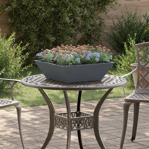 VidaXL kovinski sadilnik Antracit Kovina 50 x 50 x 15 cm Slike