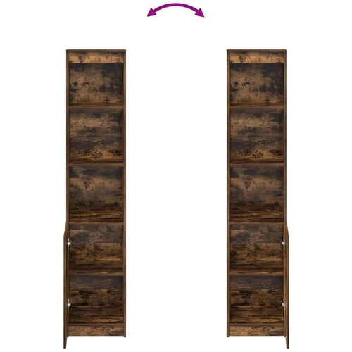 VidaXL Visoka omara dimljen hrast 37,5x35x180 cm inženirski les Slike