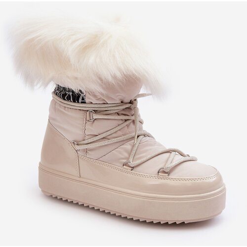 Kesi Women&amp;#039;s Lace-up Snow Boots Santero Light Beige Slike