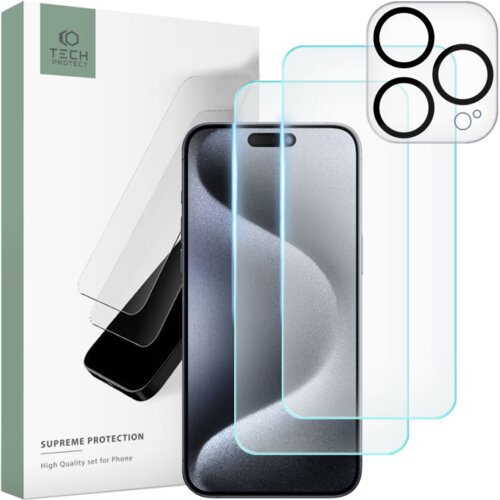 TECH-PROTECT KALJENO STEKLO SUPREME SET ZA IPHONE 15 PRO MAX CLEAR, (22004928) Cene