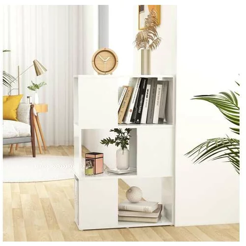  Knjižna omara za razdelitev prostora sijaj bela 60x24x94 cm