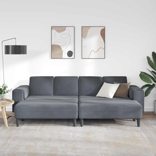  Kauč za dnevni boravak 3 pcs Tamno siva 250 x 188 x 76 cm Slike