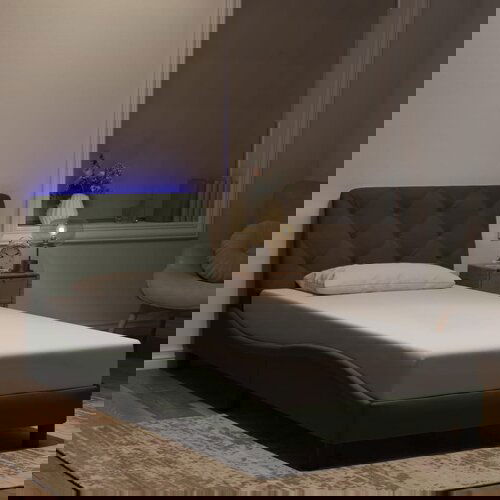 Furnova Posteljni okvir z LED lučkami svetlo siv 90x190 cm žamet, (21939428) Slike