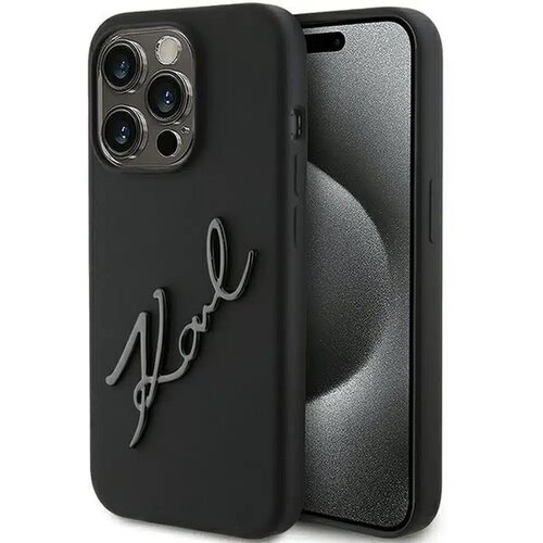  Originalna KARL LAGERFELD Hardcase maskica za iPhone 15 Pro Max (Silikonski Karl Script Logo / crna) Cijene