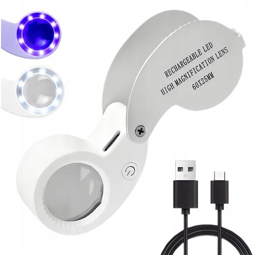  Sklopiva mini džepna baterija. led uv povećalo 60x za nakit i novčanice Cene