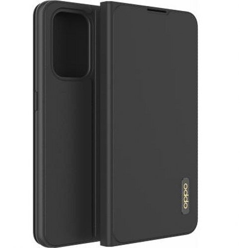 Oppo Ohi&scaron;je v obliki &scaron;koljke za A94 5G Folio Flip Cover z držalom za kartice, ?rna, (21373519) Cene