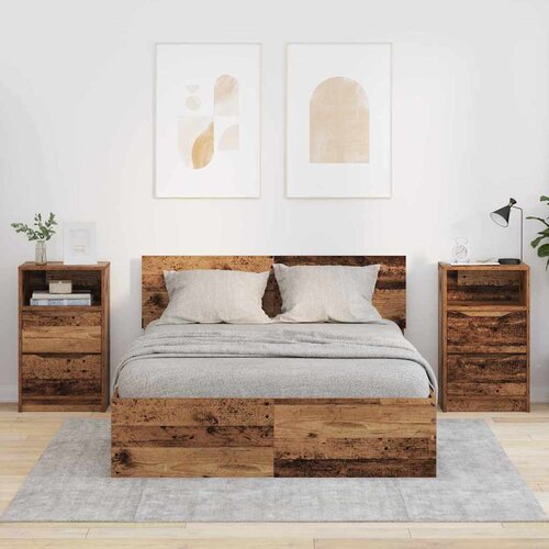  Noćni ormarići s ladicama 2 pcs Staro drvo 40 x 30 x 467 cm Cijene