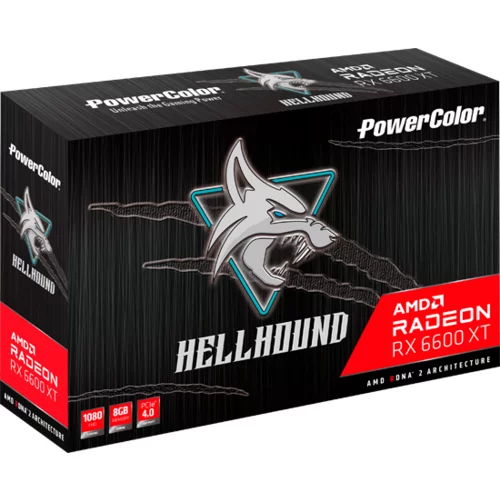 Powercolor TUL Video Card AMD Radeon RX-6600XT Hellhound, 8GB 128bit GDDR6, 2593MHz / 16 Gbps, PCI-E 4, 3x DP, HDMI, Dual Fan, 2.5 slot - AXRX 6600XT 8GBD6-3DHL/OC