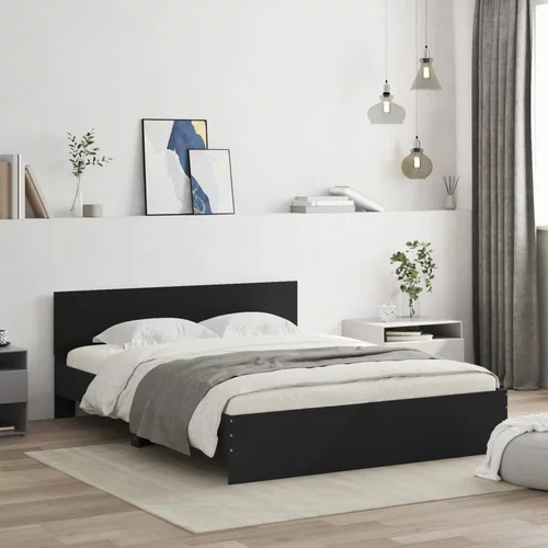 vidaXL Okvir za krevet s uzglavljem crni 150x200 cm