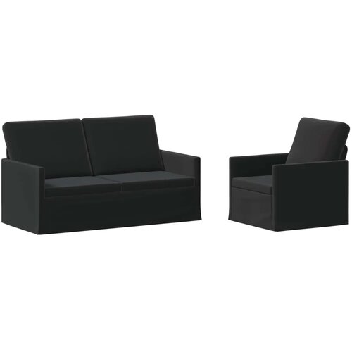  Set sofe 2 pcs Crna Bar&amp;scaron;un - Crna Jednostruka + Dvostruka (140 cm) Slike