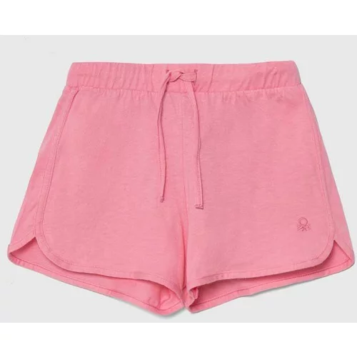 United Colors Of Benetton Otroške bombažne kratke hlače roza barva