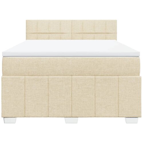  Krevet s oprugama i madracem krem 160x200 cm od tkanine Slike