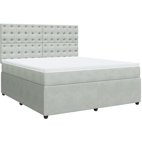 Maison Chic Box spring postelja - Vzmetna postelja z vzmetnico svetlo siva 180x200 cm žamet SL23538, (21891207) Cene