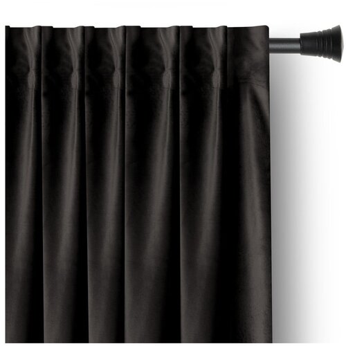 Restilo Črna žametna zavesa za delno zatemnitev 140x270 cm – Cene