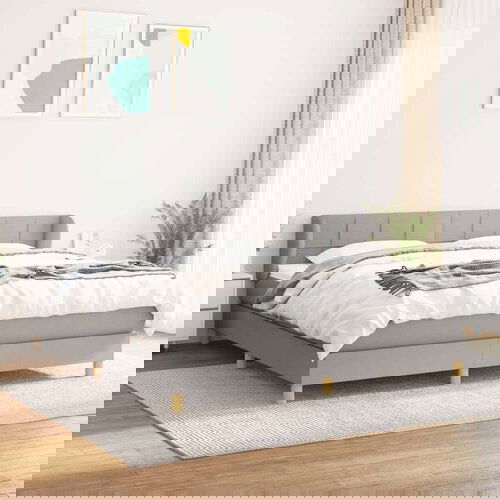  Box spring postelja z vzmetnico svetlo siva 160x200 cm žamet, (20846757) Slike