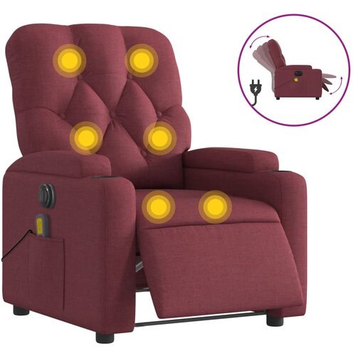 Maison Chic Električni masažni naslanjač - Relax naslanjač vinsko rdeče blago, (22134626) Cene