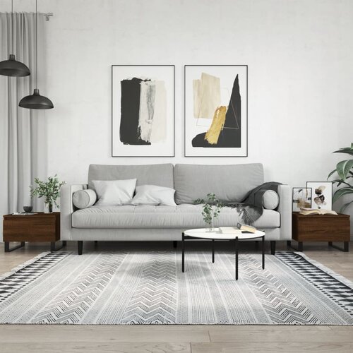 vidaXL Klubska mizica 2 kosa rjav hrast 50x46x35 cm inženirski les Cene
